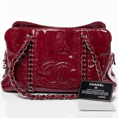 Chanel Patent Luxe Ligne Medium Tote Red 9 of 9