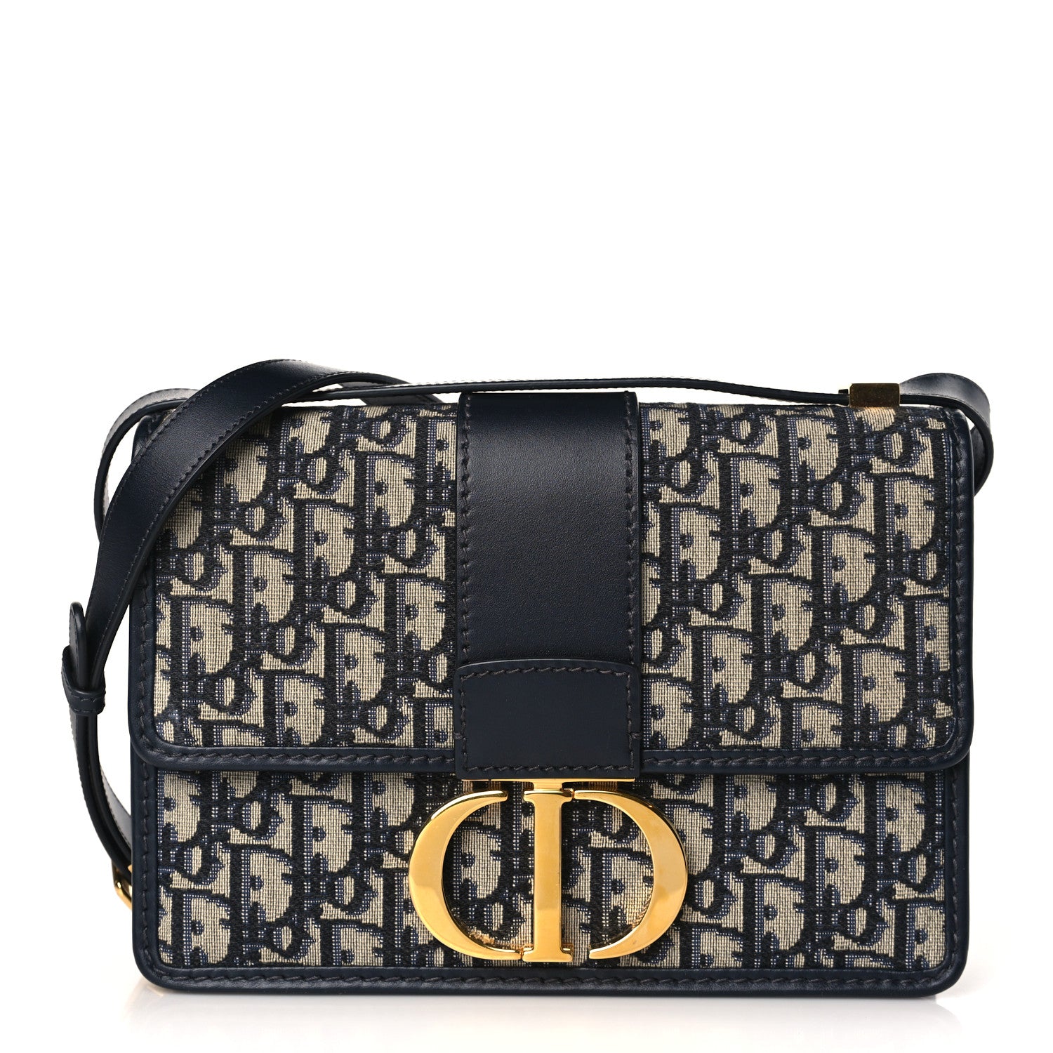 Christian Dior Oblique 30 Montaigne Flap Bag Blue 1 of 9