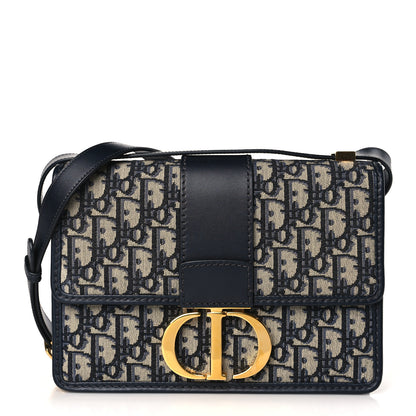 Christian Dior Oblique 30 Montaigne Flap Bag Blue 1 of 9