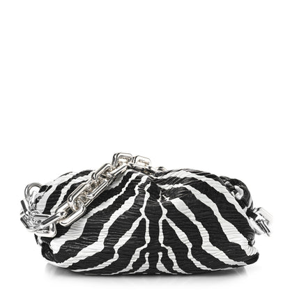 Bottega Veneta Nappa Zebra Print The Pouch Chain White Black 1 of 9
