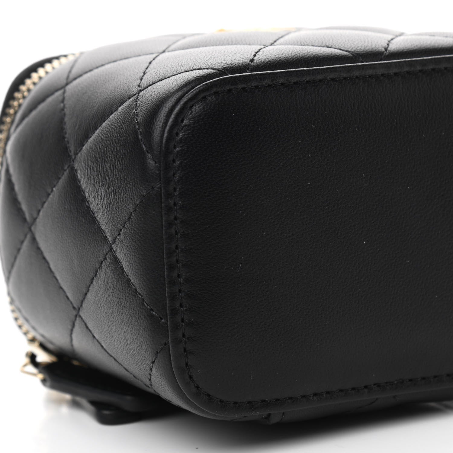 Chanel Lambskin Quilted Mini Pearl Crush Vanity Case With Chain Black 9 of 10
