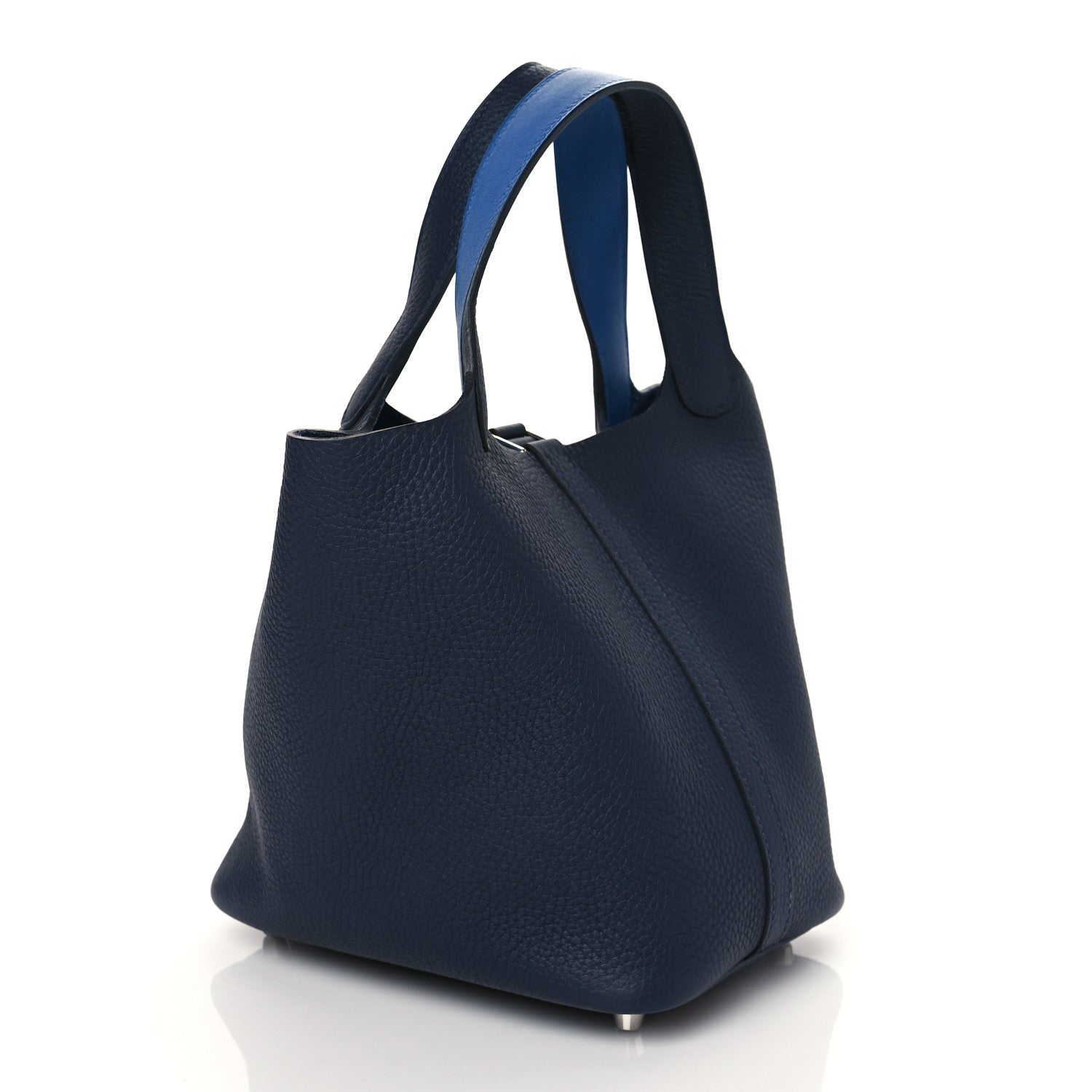Hermes Taurillon Clemence Eclat Picotin Lock 18 PM Bleu Nuit Bleu Zellige 3 of 10