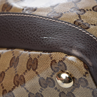 Gucci Crystal Monogram Large Travel Hobo Beige Brown 13 of 13
