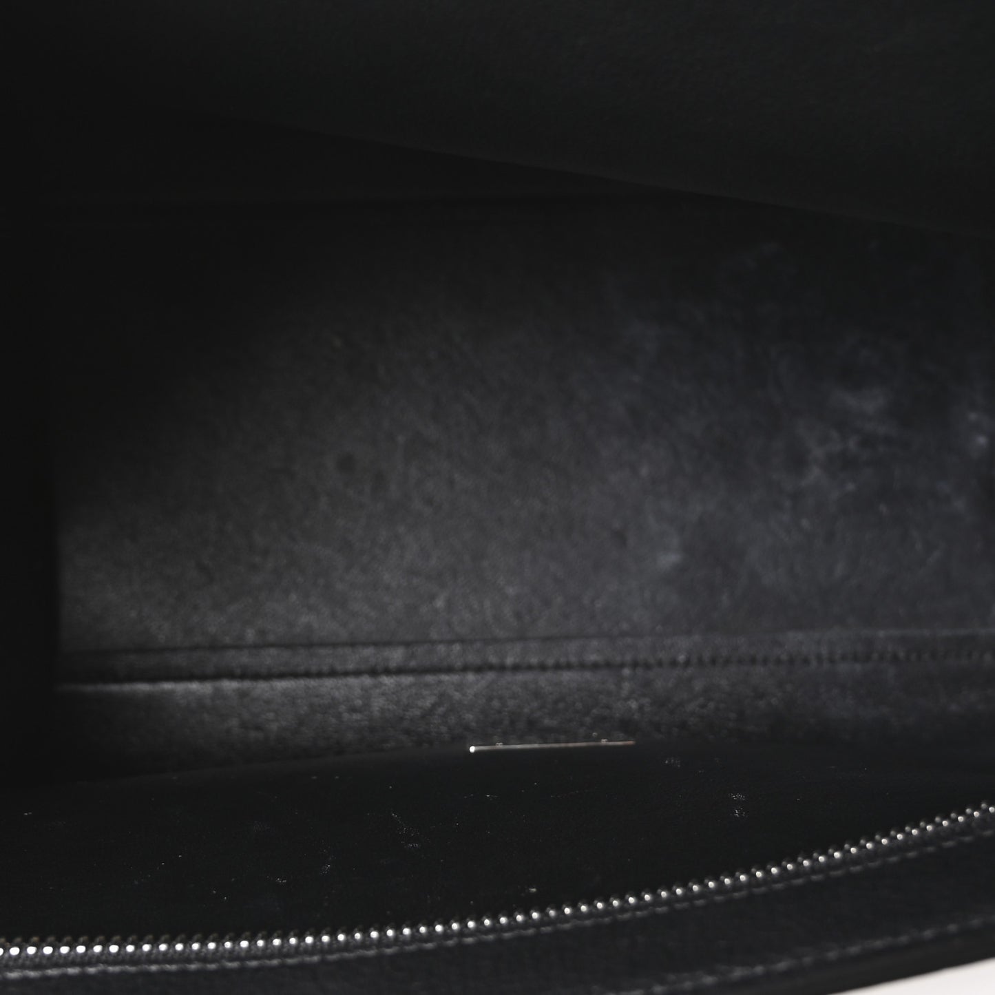Drummed Calfskin Suede Small Trapeze Black