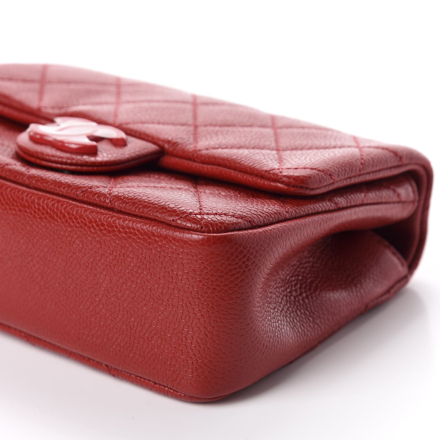 Caviar Quilted Mini Incognito Square Flap Red