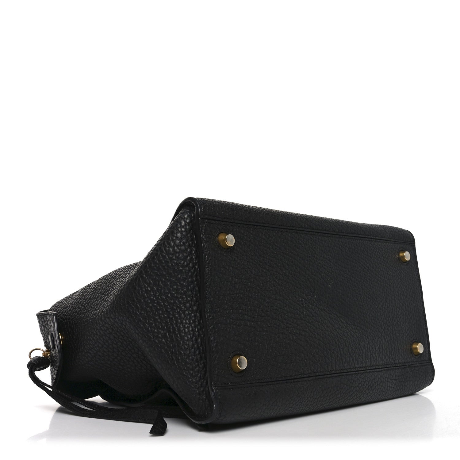 Celine Bullhide Calfskin Medium Ring Bag Black 6 of 18