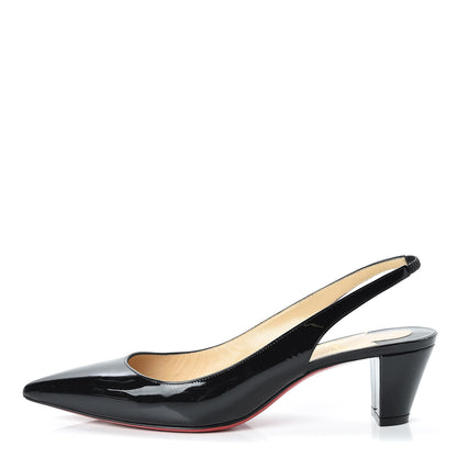 Christian Louboutin Patent Karelli 45 Slingback Pumps 40 Black 1 of 14