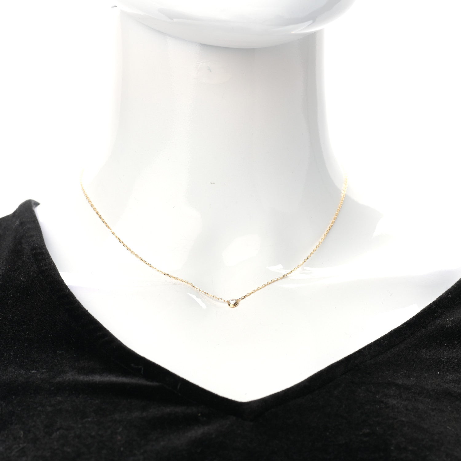 Cartier 18K Yellow Gold Diamond SM D'Amour Pendant Necklace 2 of 6