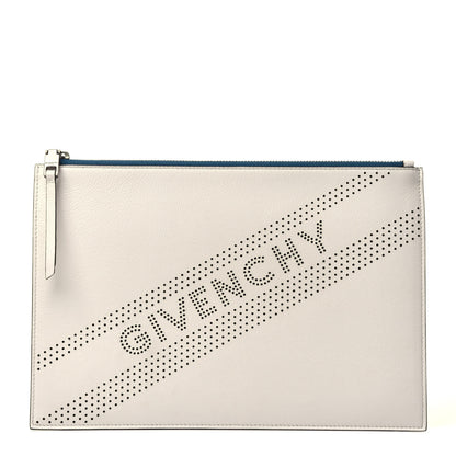 Givenchy Lambskin Medium Perforated Clutch White 1 of 7
