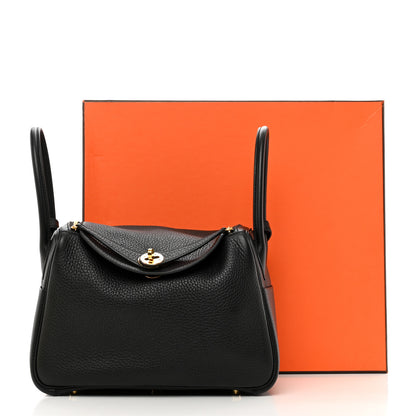 Hermes Taurillon Clemence Lindy 26 Black 11 of 11
