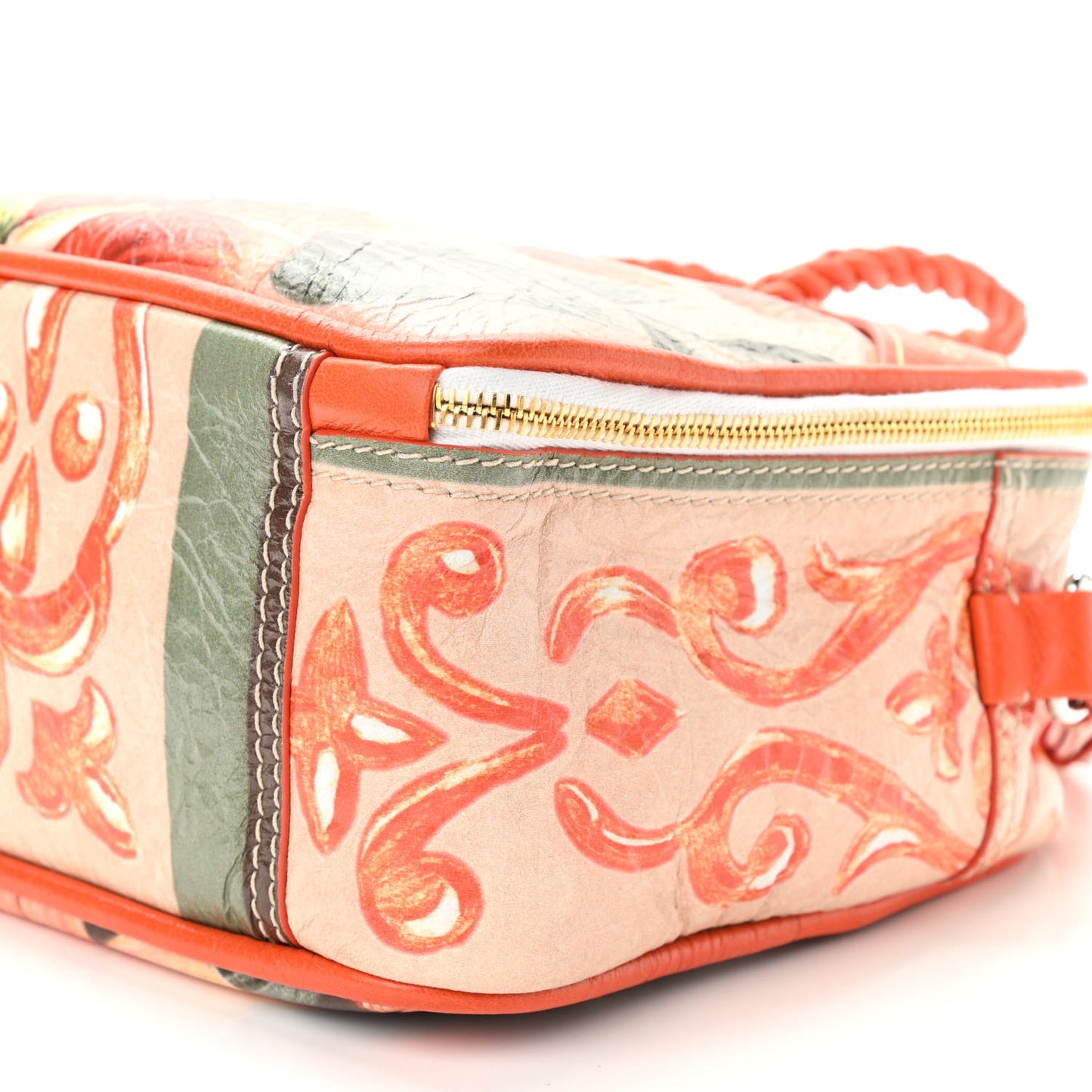 Agneau Floral Print Small Blanket Square Tote Orange