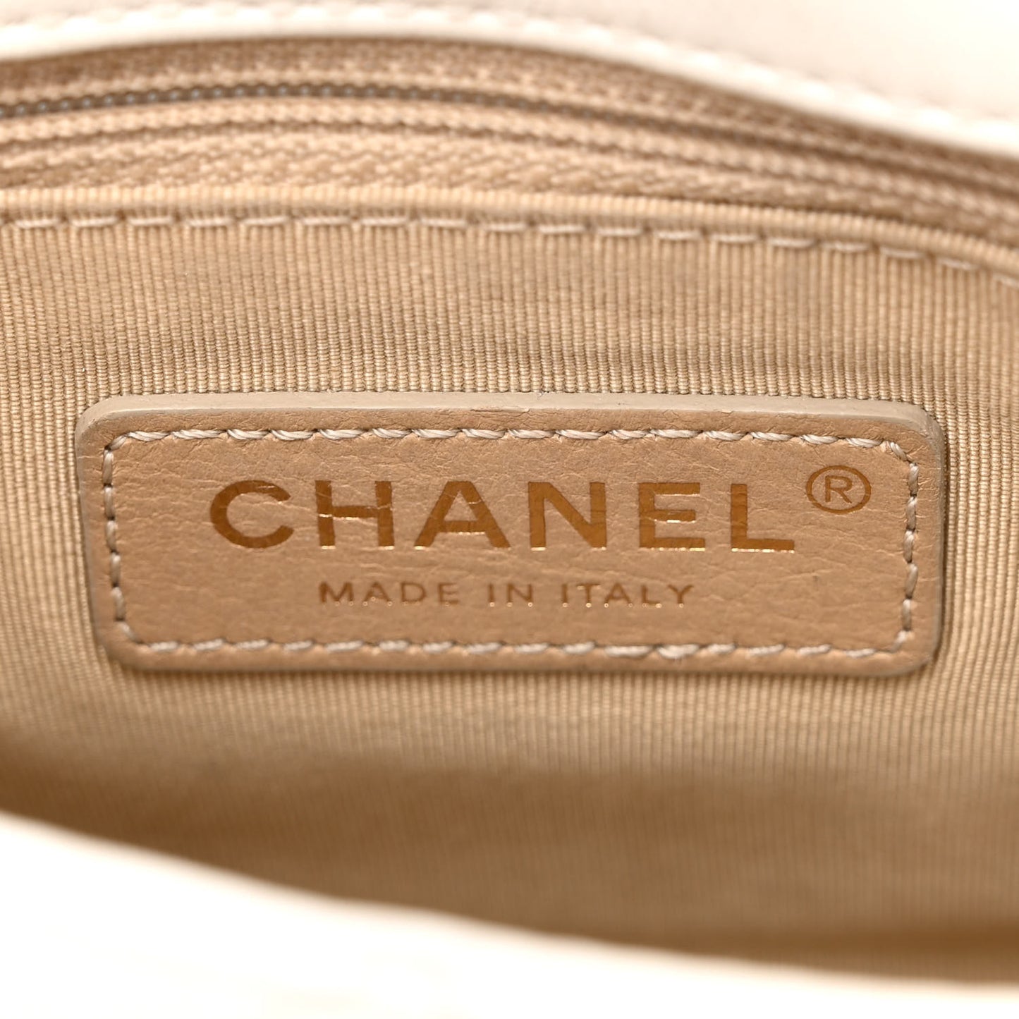 Calfskin Quilted Small Enchained Flap White