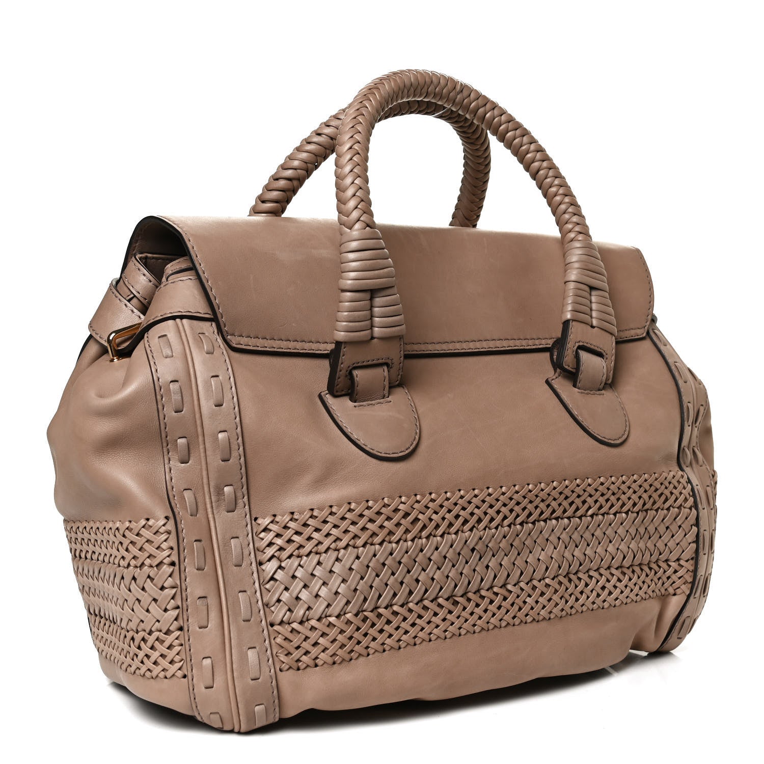 Gucci Calfskin Handmade Large Top Handle Bag Taupe 3 of 15