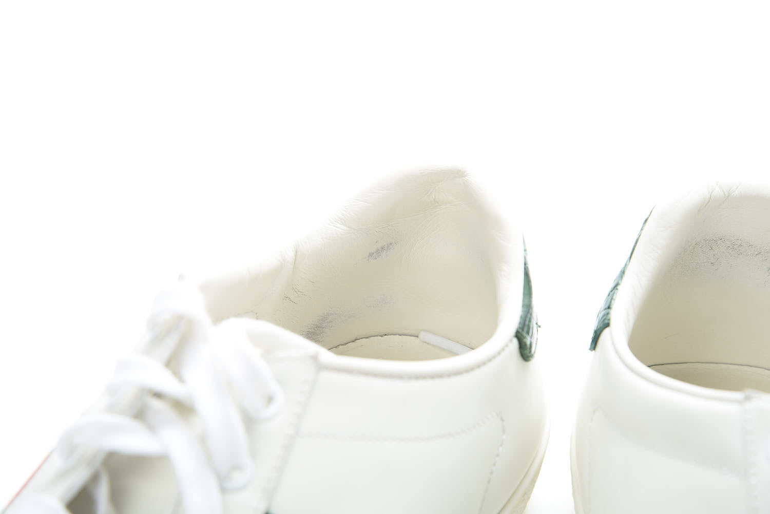 Gucci Calfskin Crocodile Web Womens Ace Sneakers 39 White Green 17 of 18
