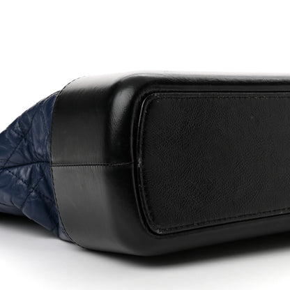 Chanel Aged Calfskin Quilted Large Gabrielle Shopping Tote Navy Black 8 of 13