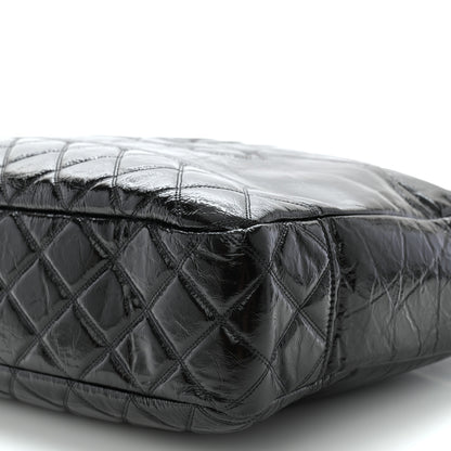Chanel Shiny Aged Calfskin Quilted Small Shopping Bag Black 10 of 12
