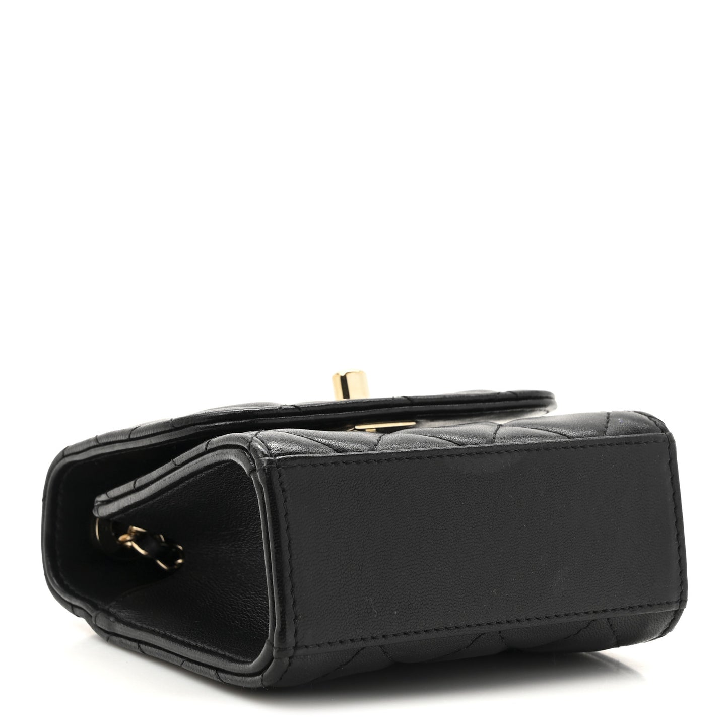 Lambskin Quilted Mini Trendy CC Chain Wallet Black