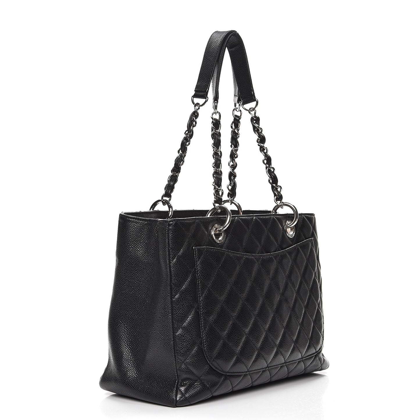 Caviar Quilted Grand Shopping Tote GST Black