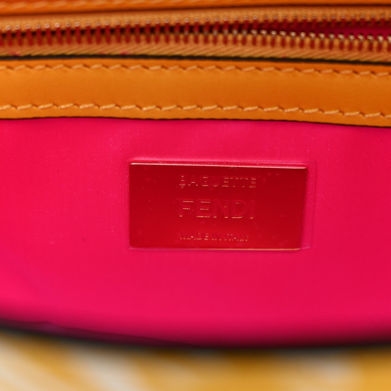 Fendi X SARAH COLEMAN Glazed Canvas Vitello King FF Vertigo Baguette 1997 Mimosa White 6 of 9