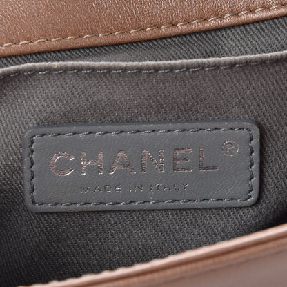 Chanel Metallic Calfskin Quilted Small Boy Flap Light Brown 8 of 12