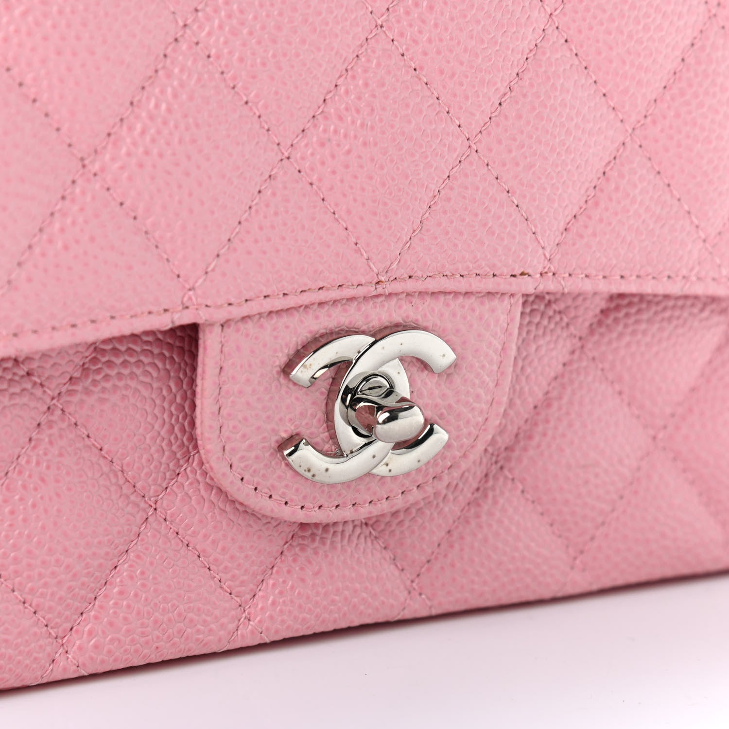 Chanel Caviar Quilted Medium Double Flap Pink 11 of 11