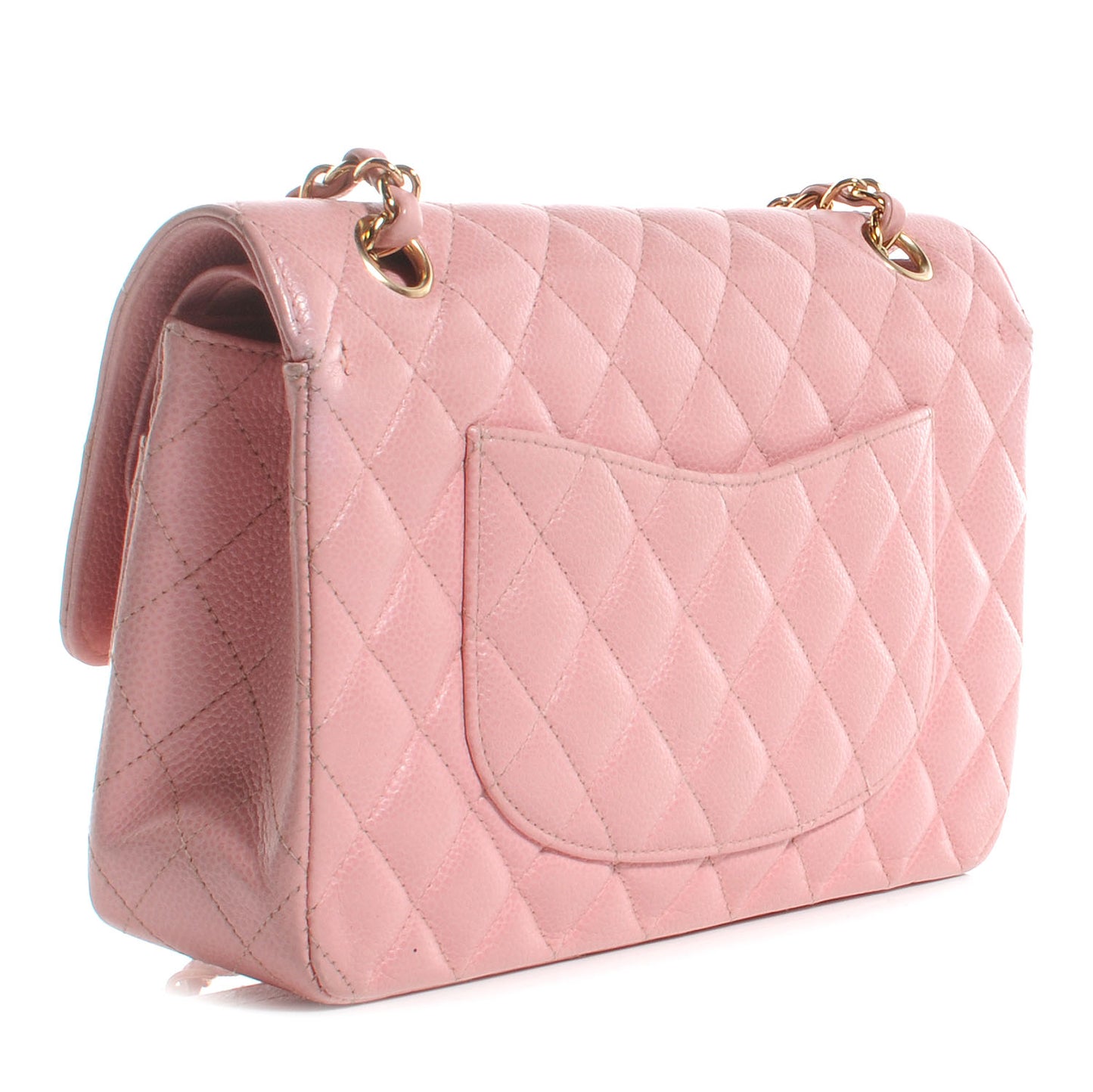Caviar Medium Double Flap Pink