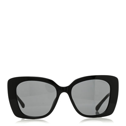 Chanel Acetate Strass Square Sunglasses 5422-B-A Black White 2 of 7