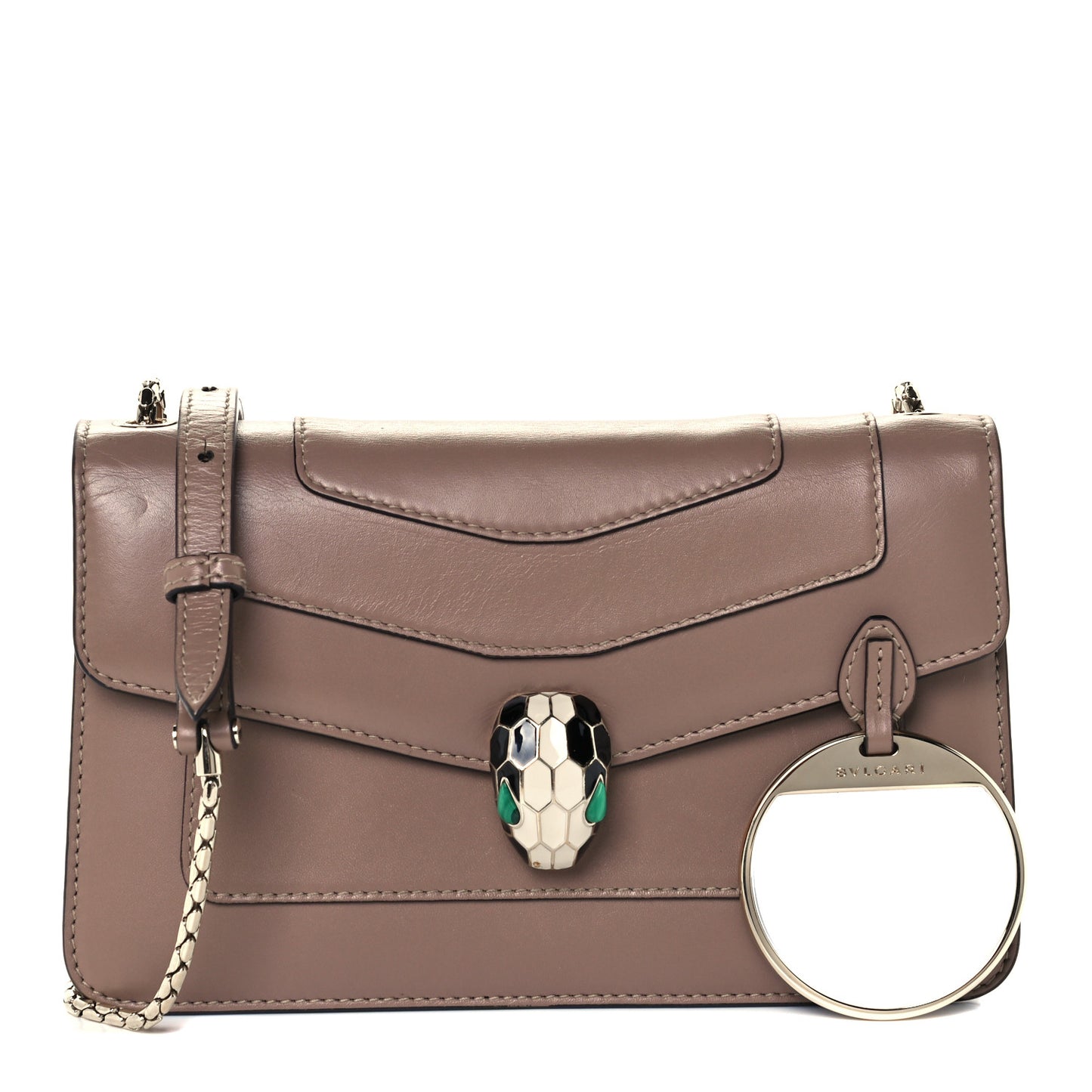 Calfskin Serpenti Forever Crossbody Bag Dark Beige