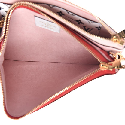 Louis Vuitton Monogram Giant Double Zip Pochette Rouge 5 of 10