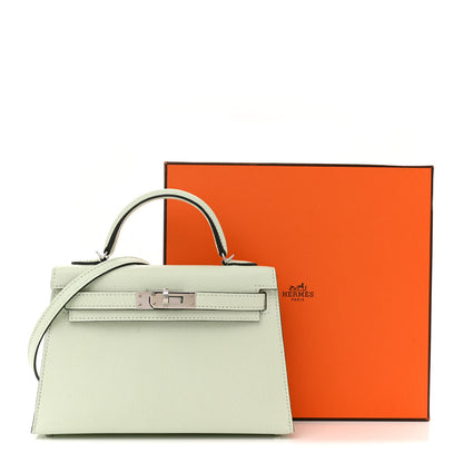 Hermes Chevre Mysore Mini Kelly Sellier 20 Vert Fizz 10 of 10