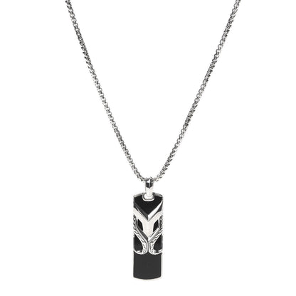 John Hardy Sterling Silver Black Onyx Asli Dog Tag Pendant Necklace 1 of 6