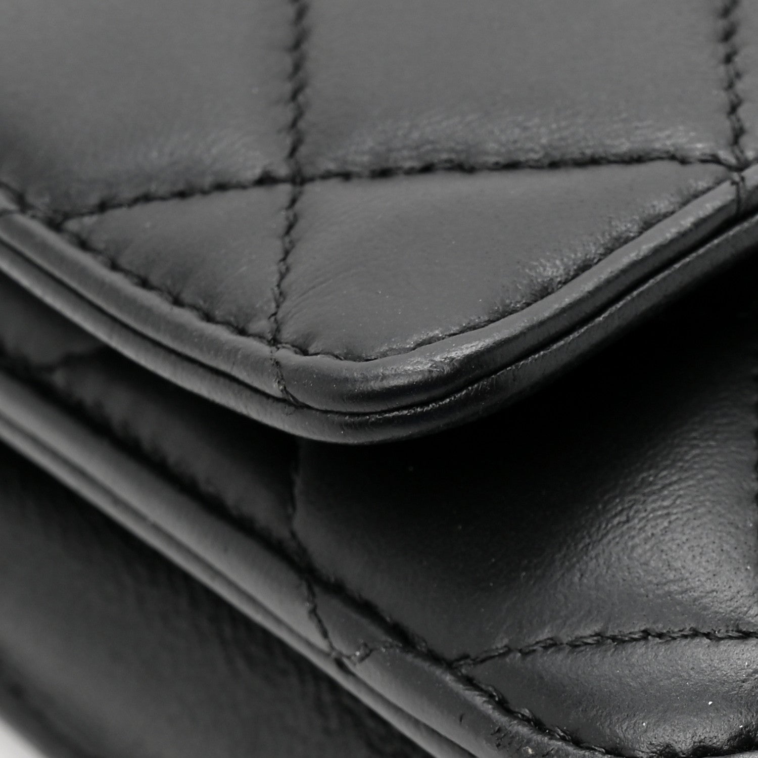 Chanel Lambskin Quilted Wallet On Chain WOC Black 11 of 12