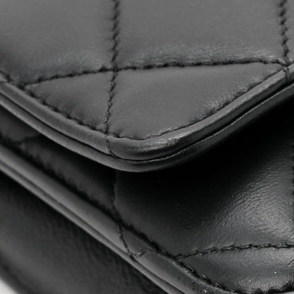 Chanel Lambskin Quilted Wallet On Chain WOC Black 11 of 12