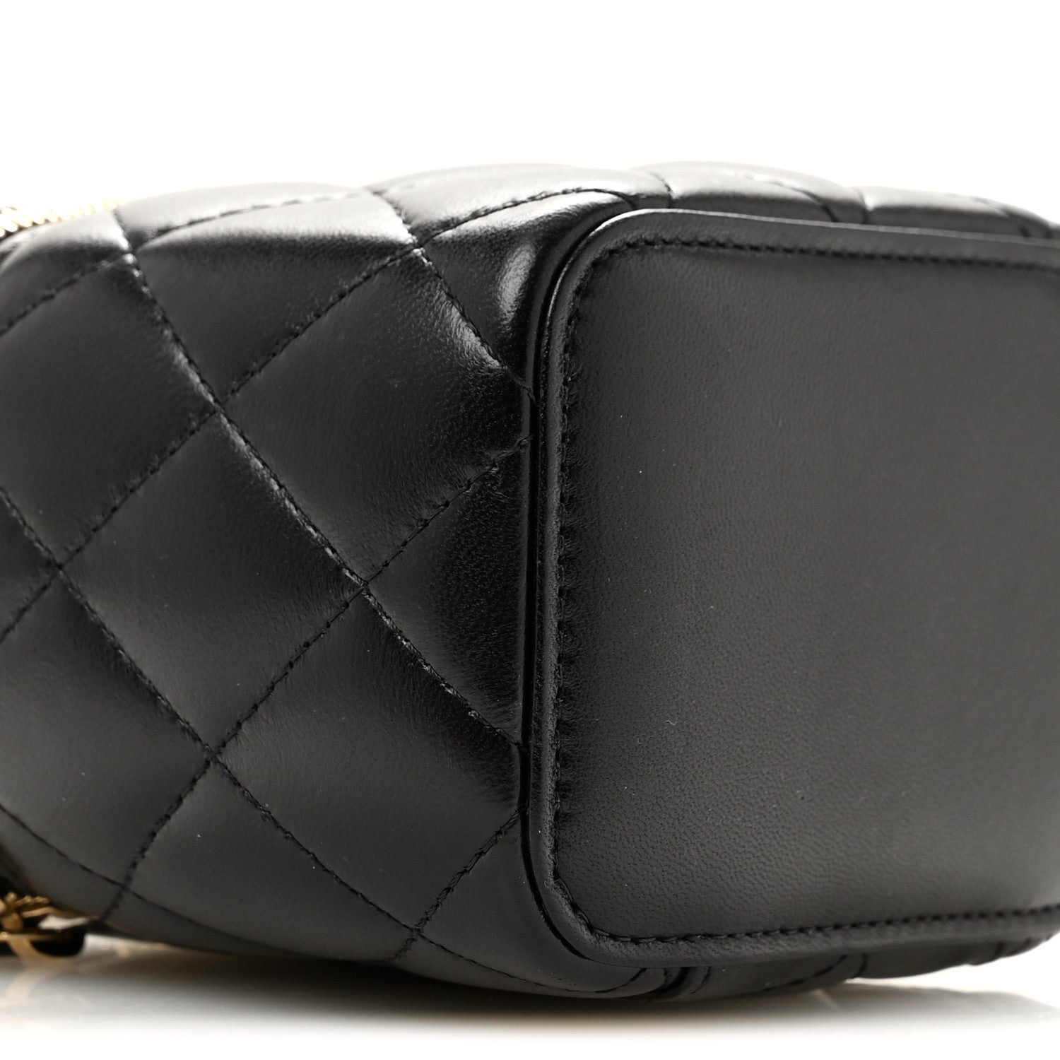 Chanel Lambskin Quilted Mini Pearl Crush Vanity Case With Chain Black 9 of 13