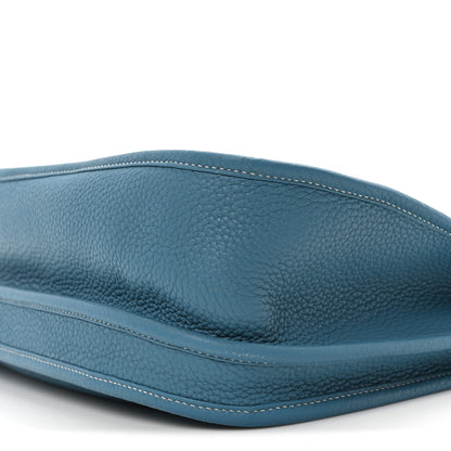 Hermes Taurillon Clemence Evelyne III GM Blue Jean 10 of 10