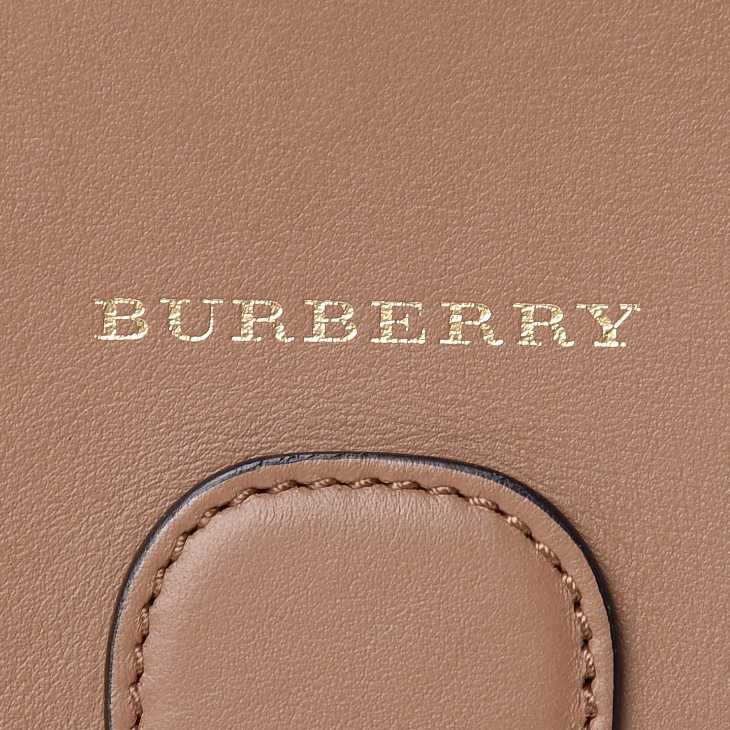 Burberry Smooth Bonded Calfskin Medium Saddle Tote Camel 8 of 9