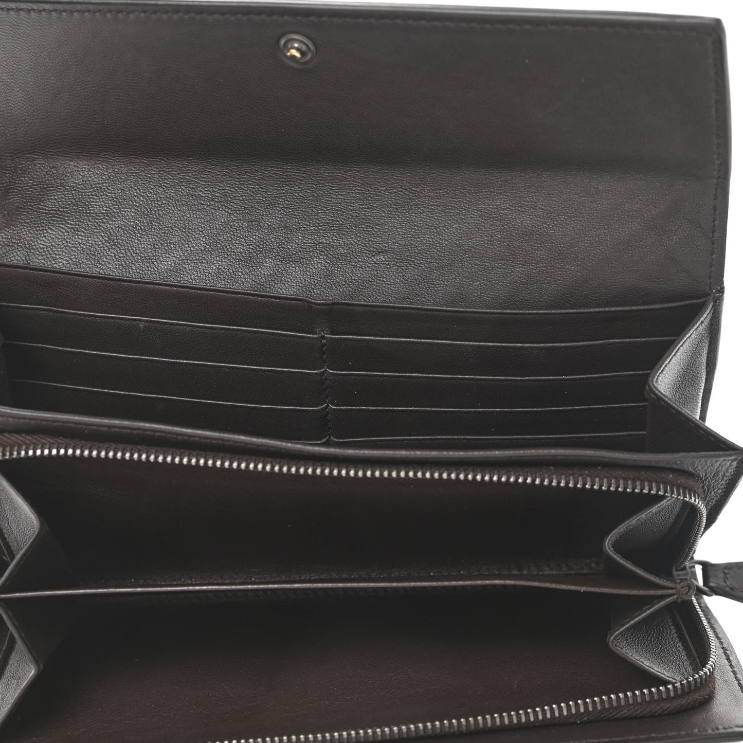 Nappa Intrecciato Continental Flap Wallet Ebano