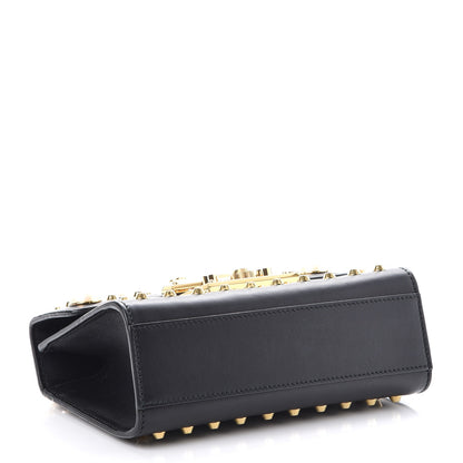 Gucci Calfskin Studded Small Padlock Shoulder Bag Black 4 of 7