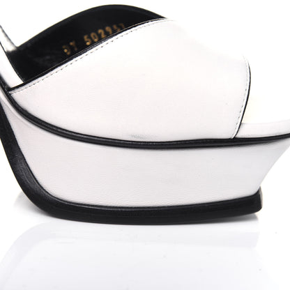 Saint Laurent Calfskin Tribute 105 Open Toe Platform Sandals 41 White 11 of 14