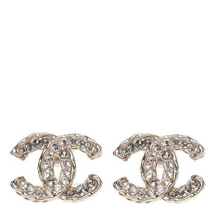 Chanel Crystal Timeless CC Earrings Gold 1 of 4