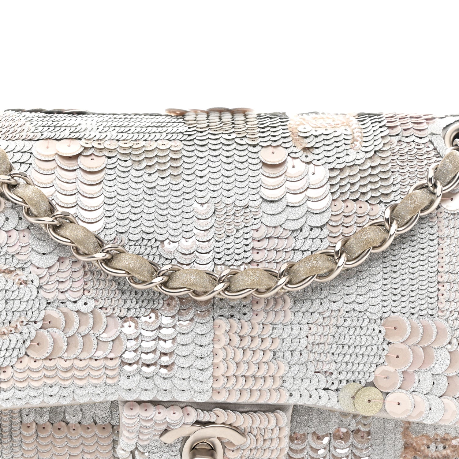 Chanel Sequin CC Small Double Flap Silver 8 of 10