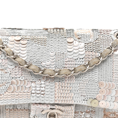 Chanel Sequin CC Small Double Flap Silver 8 of 10