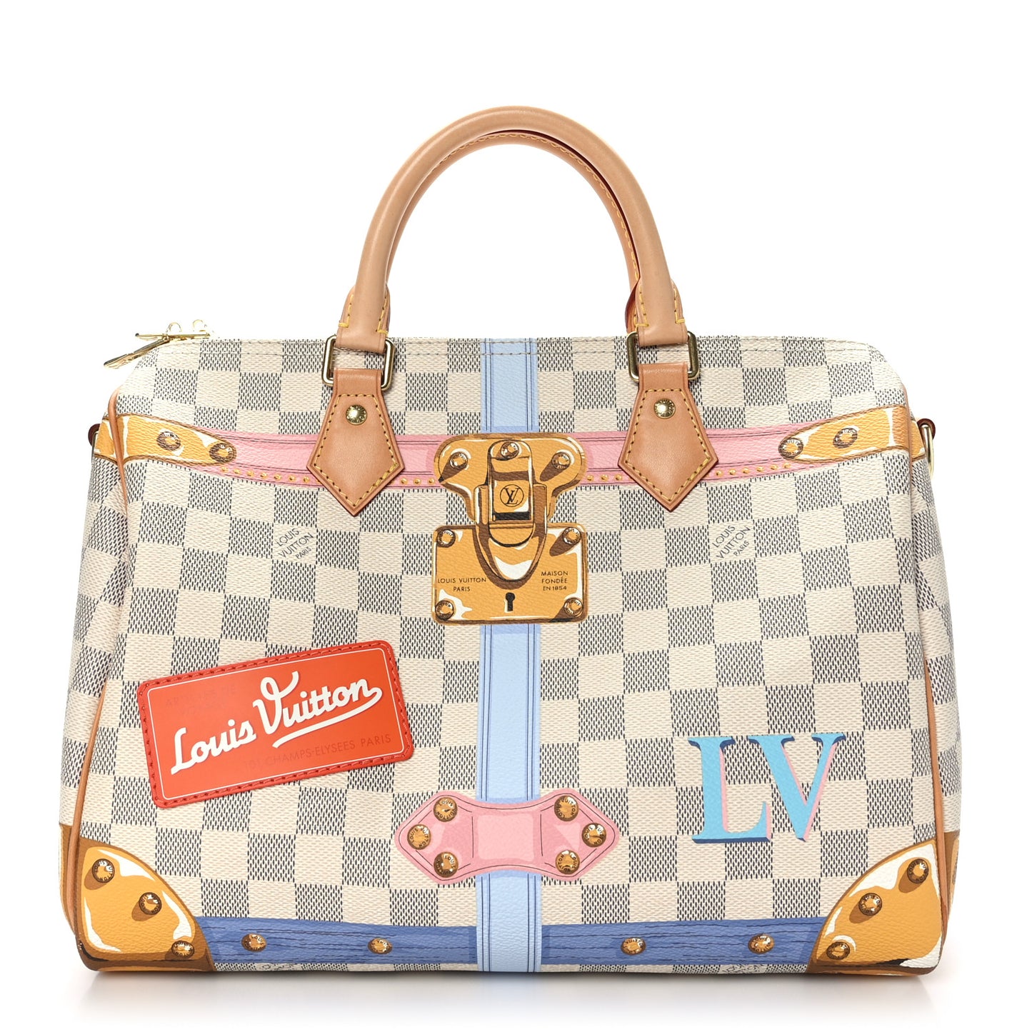 Damier Azur Summer Trunks Speedy Bandouliere 30