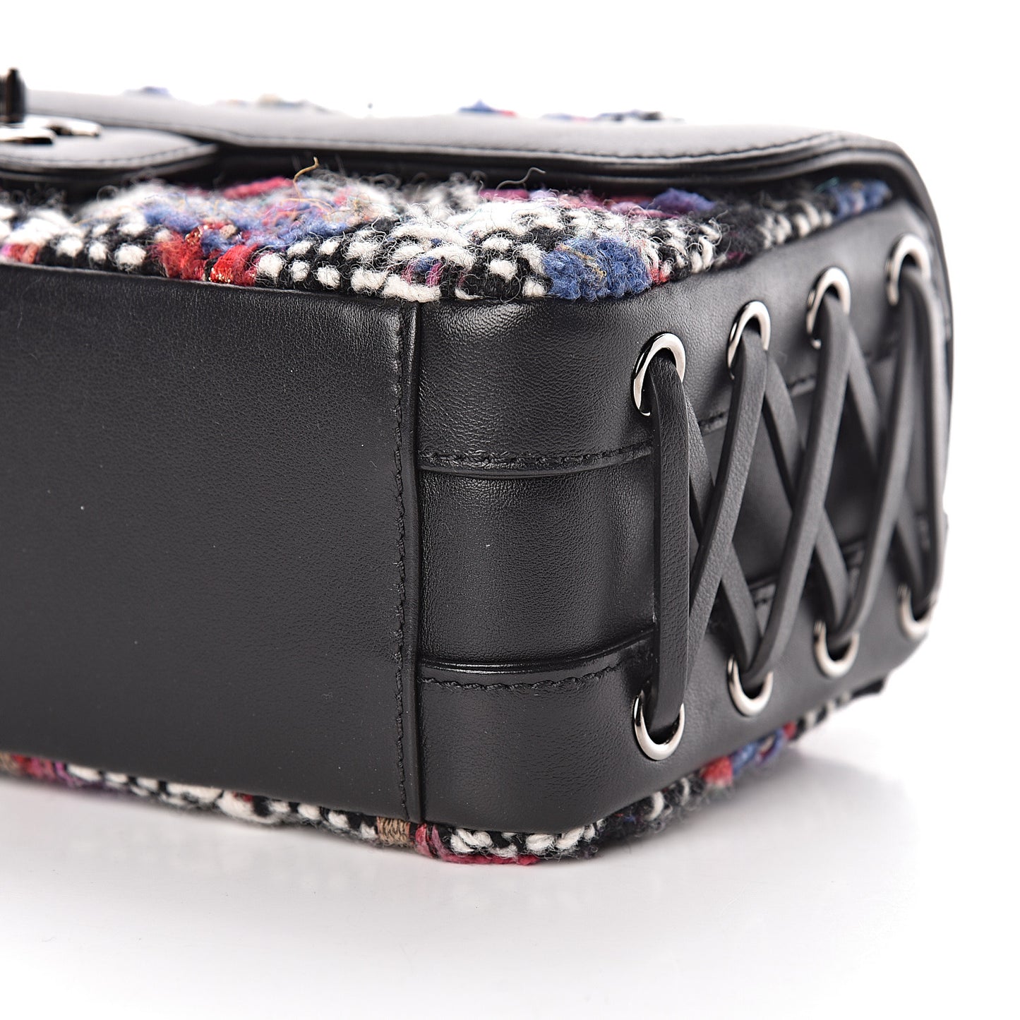 Tweed Quilted Calfskin Coco Corset Flap Multicolor