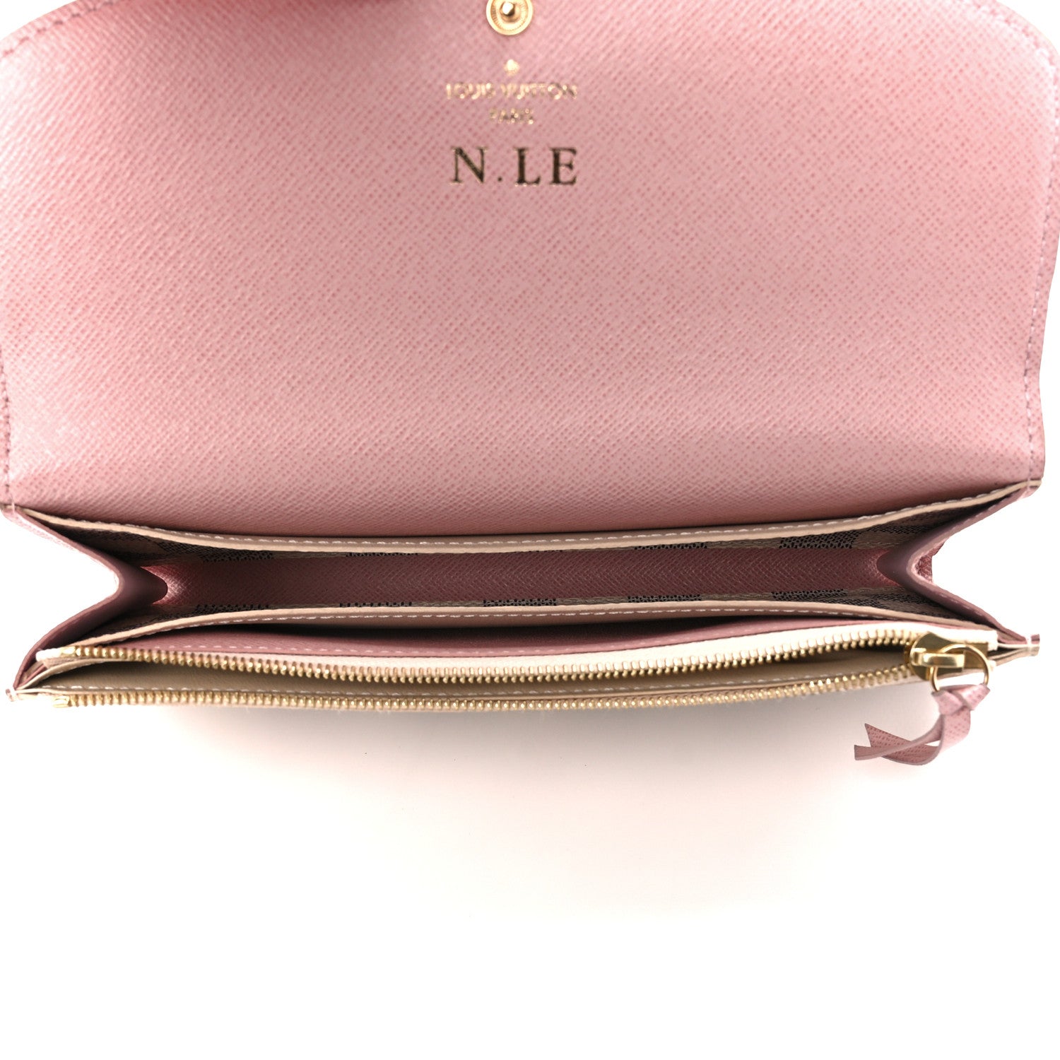 Louis Vuitton Damier Azur Emilie Wallet Rose Ballerine 5 of 11