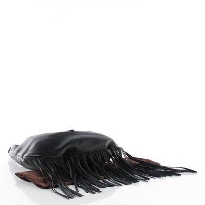 Gucci Grained Calfskin Large New Jackie Nouveau Fringe Hobo Black 4 of 7