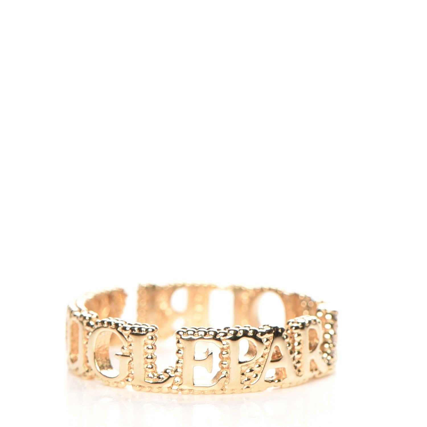 Gucci 18K Yellow Gold Diamond L'Aveugle Par Amour Ring 52 6 5 of 9