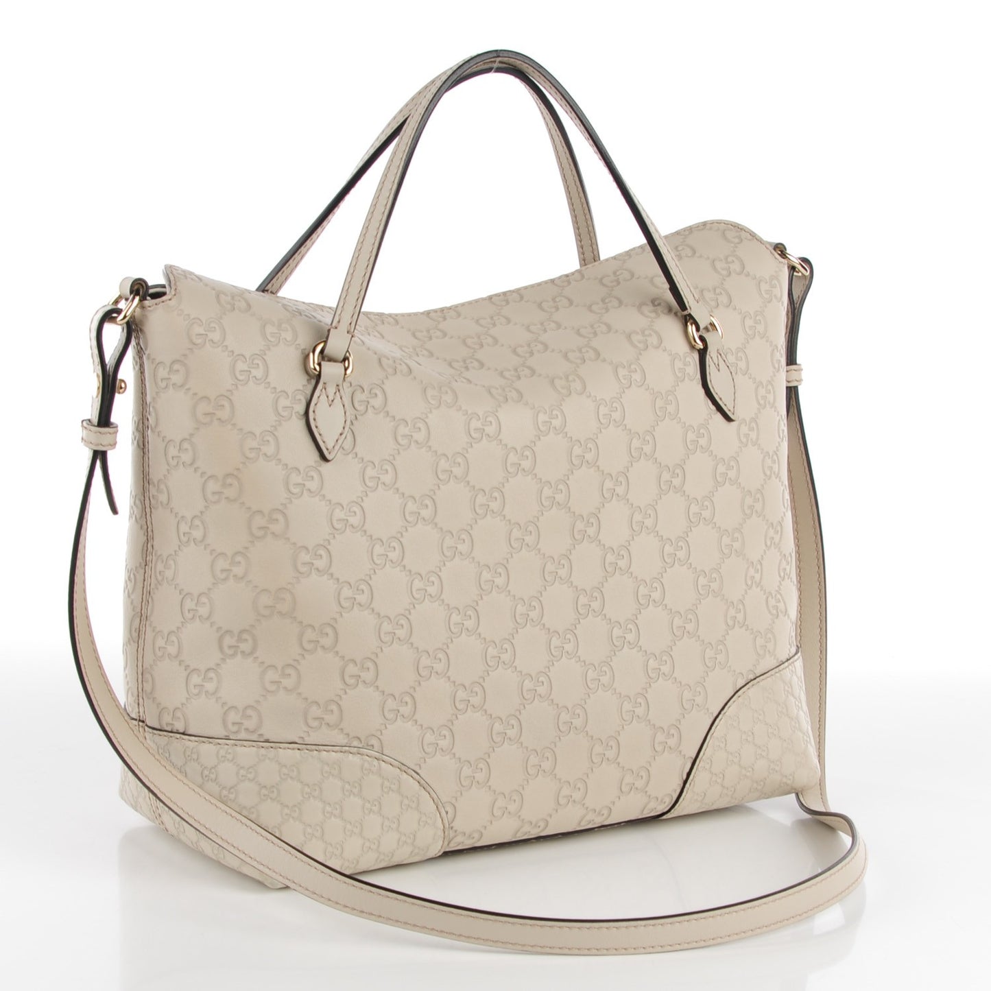 Guccissima Medium Bree Foldover Tote Off White