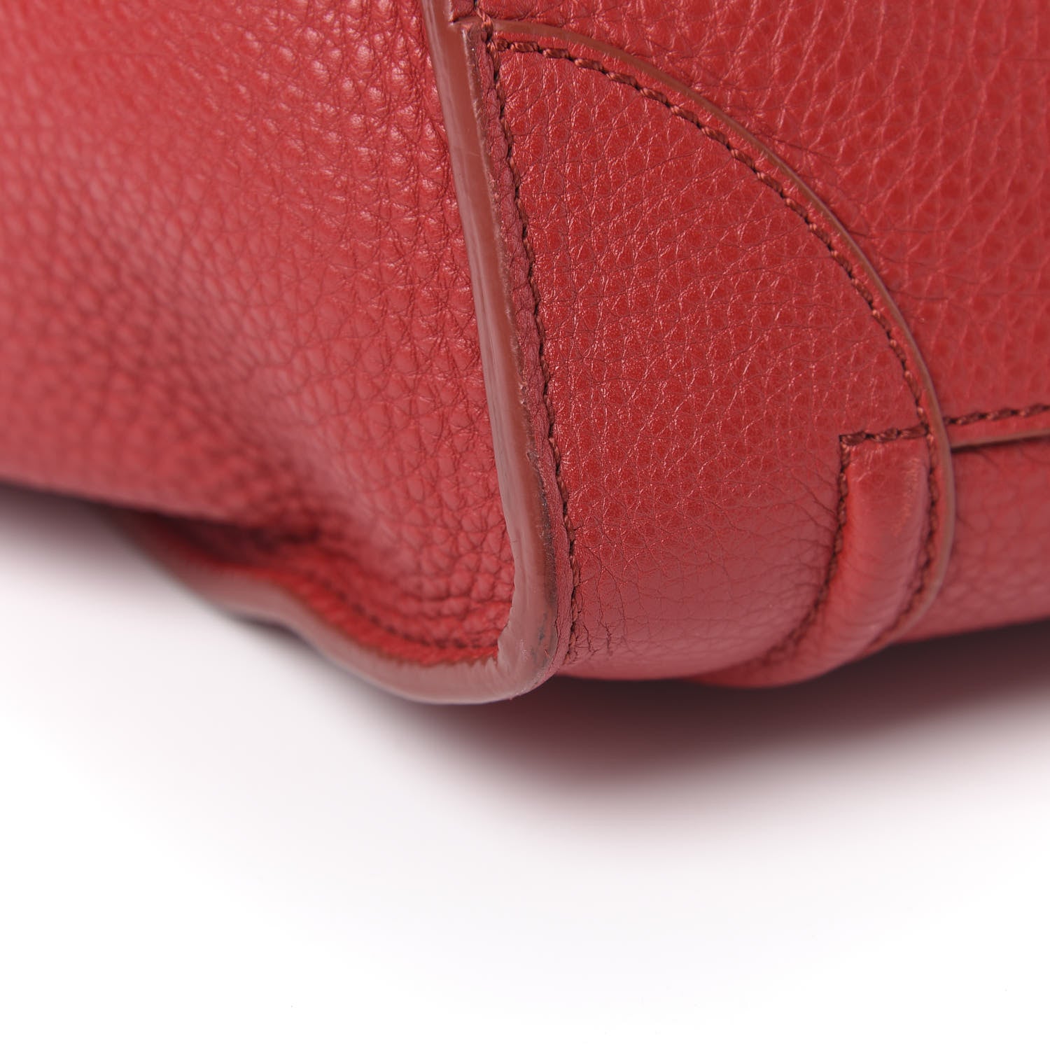 Celine Drummed Calfskin Mini Luggage Red 11 of 11