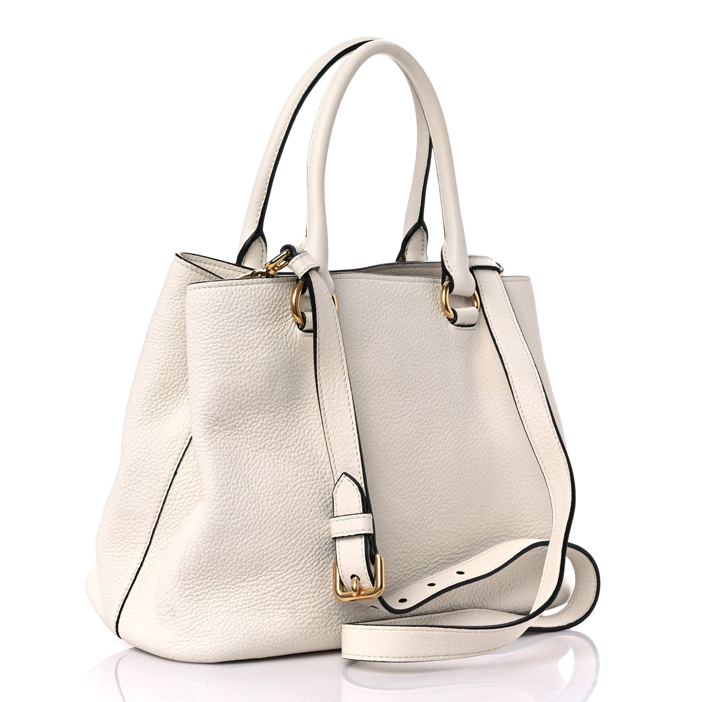 Vitello Daino Shoulder Bag White